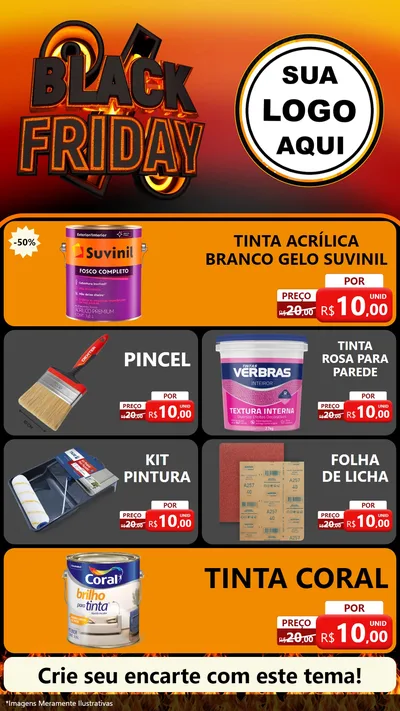 Modelo de TV para TV Vertical com o tema Black Friday para Tintas e Ferramentas