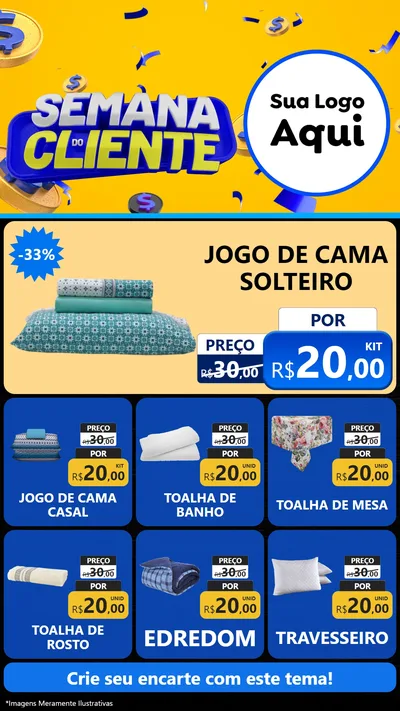 Modelo de Rede Social para Stories com o tema Semana do Cliente para Cama, Mesa e Banho