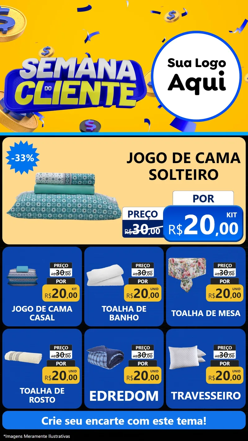 Modelo de Rede Social para Stories com o tema Semana do Cliente para Cama, Mesa e Banho