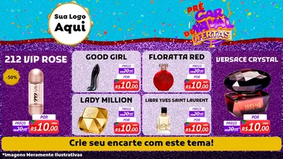 Modelo de TV para TV Horizontal com o tema Pré Carnaval de Ofertas para Perfumes