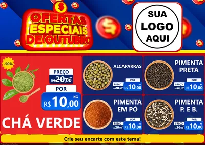 Modelo de Encarte para Encarte A4 Horizontal com o tema Ofertas Especiais de Outubro para Produtos Naturais