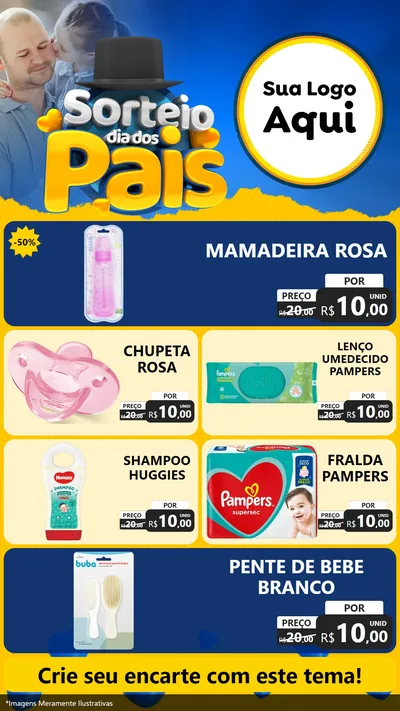 Modelo de TV para TV Vertical com o tema Sorteio Dia Dos Pais para Bebês