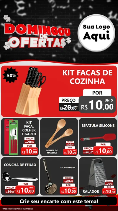 Modelo de Rede Social para Stories com o tema Domingou de Ofertas para Utilidades Domésticas
