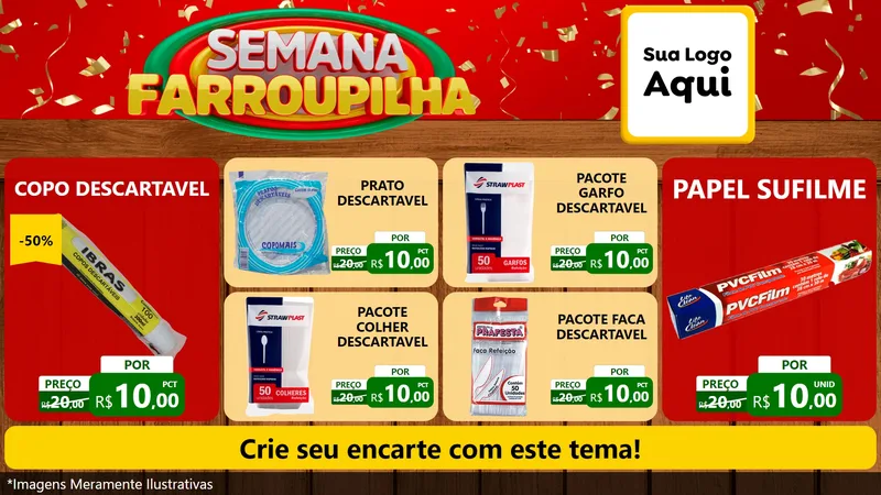 Modelo de TV para TV Horizontal com o tema Semana Farroupilha para Embalagens