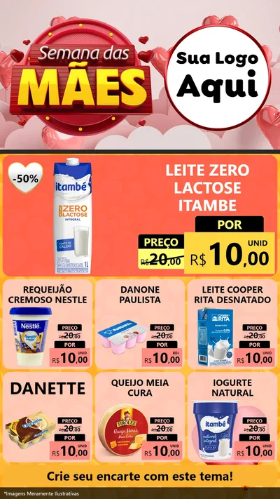 Modelo de Rede Social para Stories com o tema Semana das Mães para Frios e Laticínios