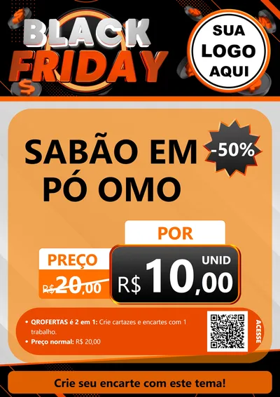 Modelo de Cartaz para Cartaz A4 Vertical com o tema Black Friday para Produtos de Limpeza