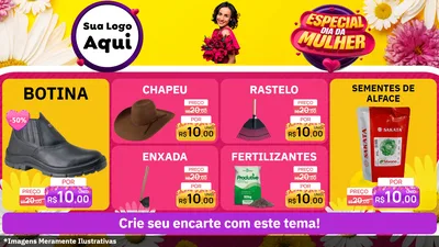 Modelo de TV para TV Horizontal com o tema Especial Dia da Mulher para Agropecuária