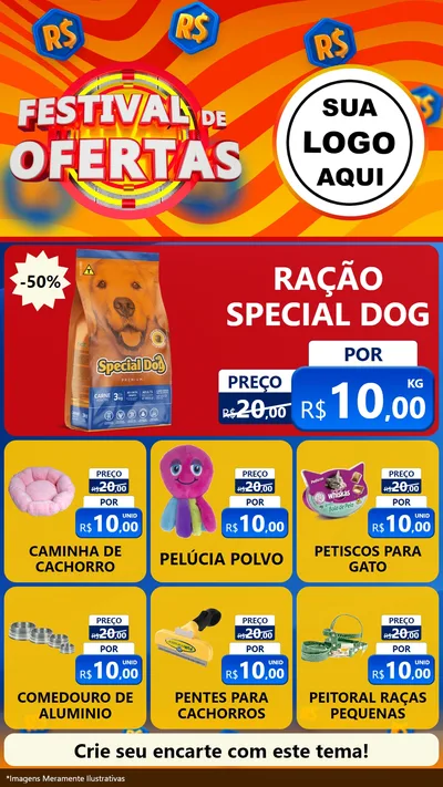 Modelo de Rede Social para Stories com o tema Festival de Ofertas para Pet Shop