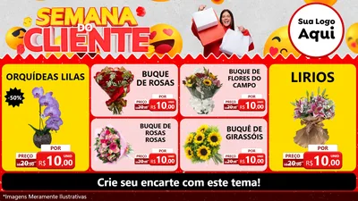 Modelo de TV para TV Horizontal com o tema Semana do Cliente para Floricultura e jardim