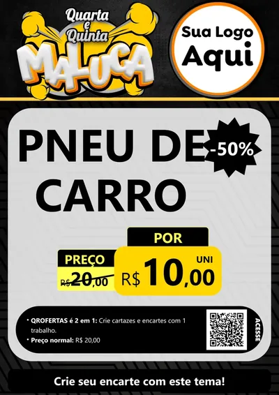 Modelo de Cartaz para Cartaz A4 Vertical com o tema Quarta e Quinta Maluca para Auto peças