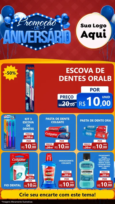 Modelo de Rede Social para Stories com o tema Promoção de Aniversário para Higiene Pessoal