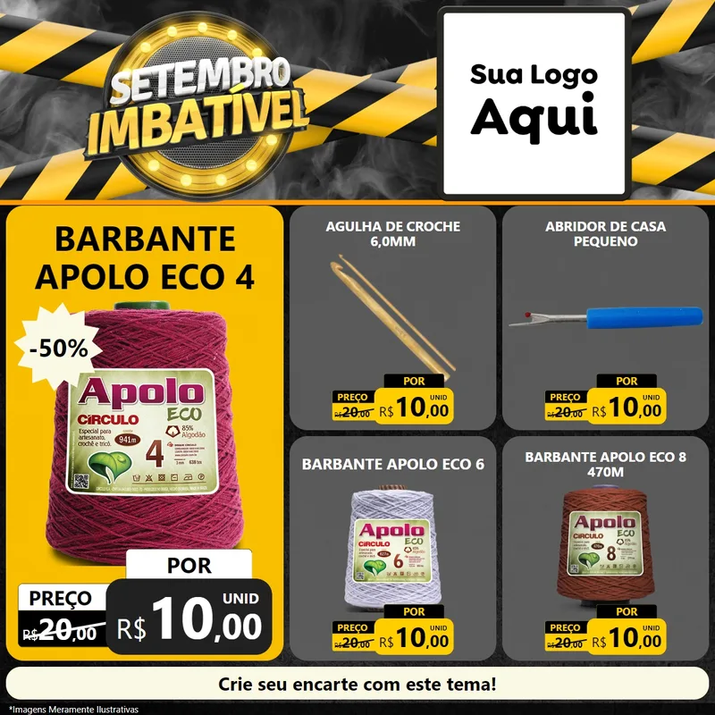Modelo de Rede Social para Feed Facebook com o tema Setembro Imbatível para Armarinho e Aviamentos