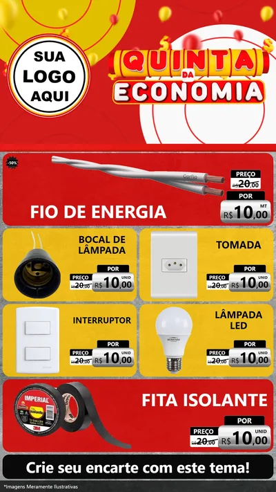 Modelo de TV para TV Vertical com o tema Quinta da Economia para Materiais Elétricos