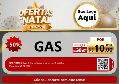 Modelo de Cartaz para Cartaz A4 Horizontal com o tema Ofertas De Natal E Ano Novo para Água e gás