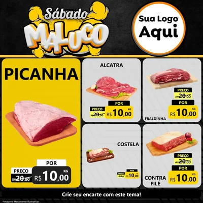 Modelo de Rede Social para Feed Facebook com o tema Sábado Maluco para Açougue