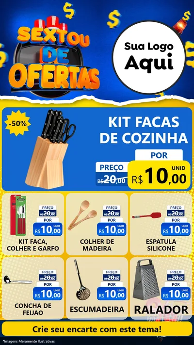 Modelo de Rede Social para Stories com o tema Sextou de Ofertas para Utilidades Domésticas