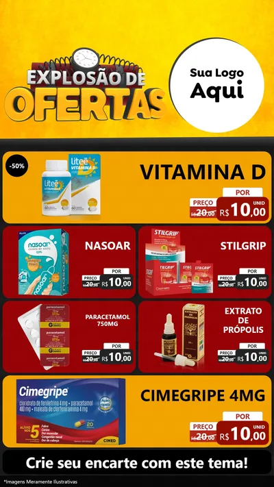 Modelo de TV para TV Vertical com o tema Explosão de Ofertas para Farmácia