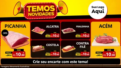 Modelo de TV para TV Horizontal com o tema Temos Novidades para Açougue