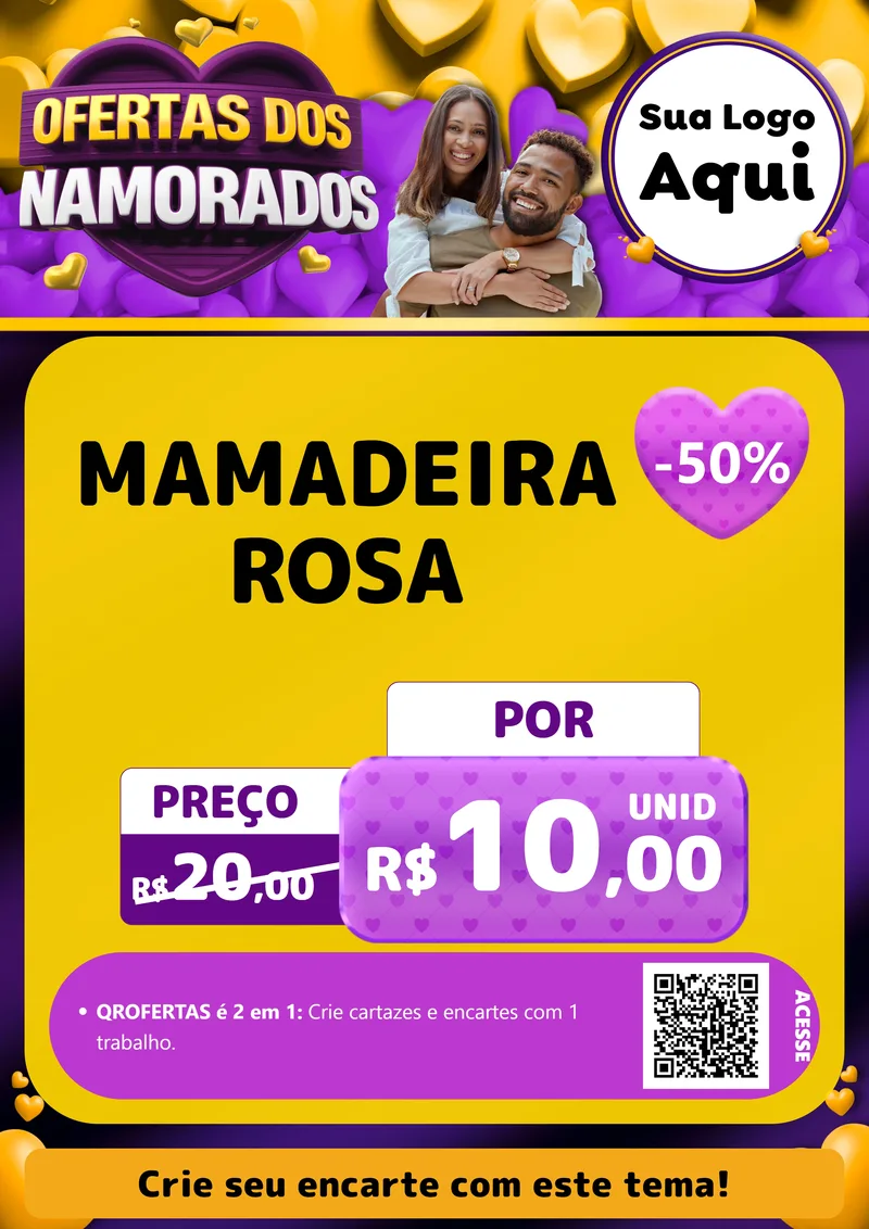 Modelo de Cartaz para Cartaz A4 Vertical com o tema Oferta Dos Namorados para Bebês