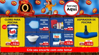Modelo de TV para TV Horizontal com o tema Dia O - O Dia Mais Barato Do Mês para Produtos para Piscina