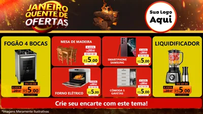 Modelo de TV para TV Horizontal com o tema Janeiro Quente de Ofertas para Móveis e Eletro