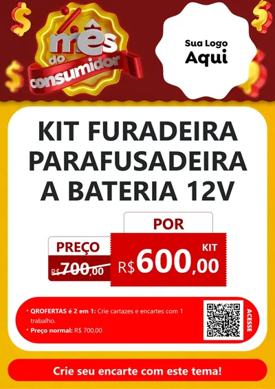 Modelo de Cartaz para Cartaz A4 Vertical com o tema Mês do consumidor para Maquinas e Ferramentas