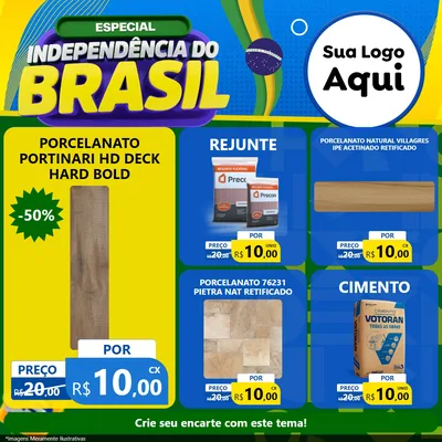 Modelo de Rede Social para Feed Facebook com o tema Especial Independência do Brasil para Pisos e revestimentos