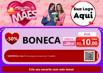 Modelo de Cartaz para Cartaz A4 Horizontal com o tema Mês Das Mães para Brinquedos