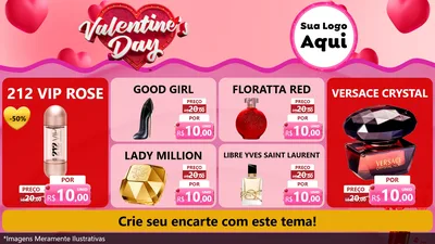 Modelo de TV para TV Horizontal com o tema Valentine's Day para Perfumes