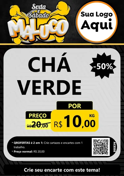 Modelo de Cartaz para Cartaz A4 Vertical com o tema Sexta e Sábado Maluco para Produtos Naturais