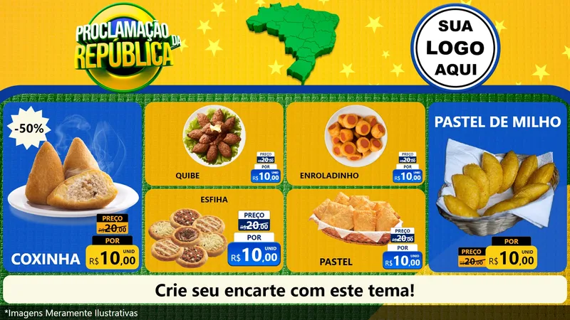 Modelo de TV para TV Horizontal com o tema Proclamação da República para Salgadaria