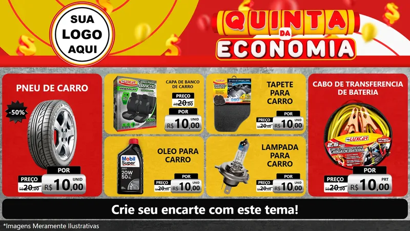 Modelo de TV para TV Horizontal com o tema Quinta da Economia para Auto peças