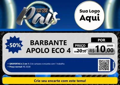 Modelo de Cartaz para Cartaz A4 Horizontal com o tema Sorteio Dia Dos Pais para Armarinho e Aviamentos