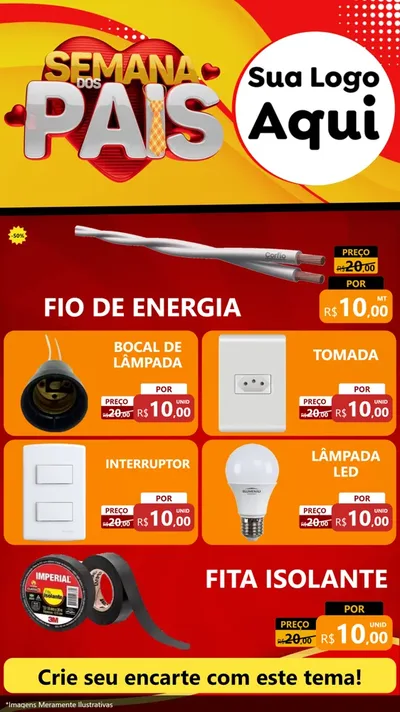 Modelo de TV para TV Vertical com o tema Semana Dos Pais para Materiais Elétricos
