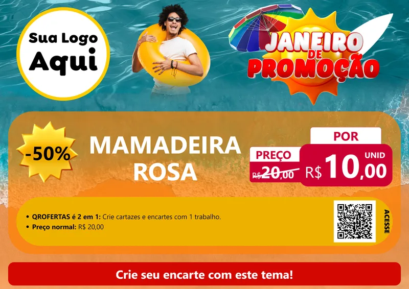 Modelo de Cartaz para Cartaz A4 Horizontal com o tema Janeiro de Promoção para Bebês