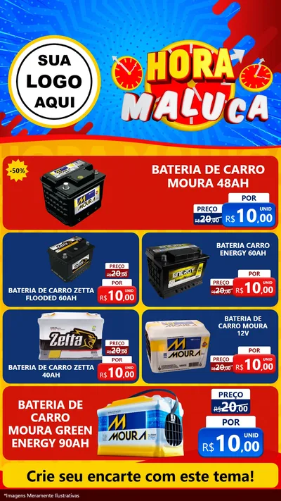 Modelo de TV para TV Vertical com o tema Hora Maluca para Baterias Elétricas