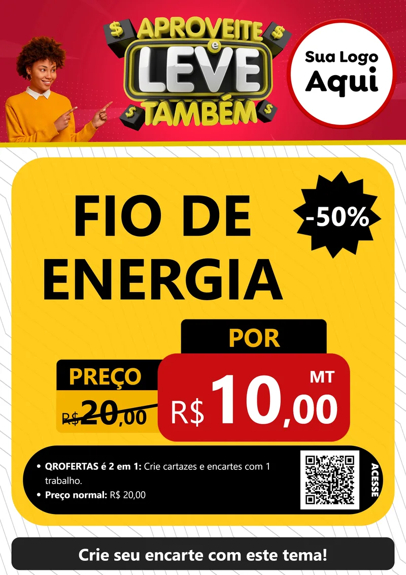 Modelo de Cartaz para Cartaz A4 Vertical com o tema Aproveite e Leve Também para Materiais Elétricos