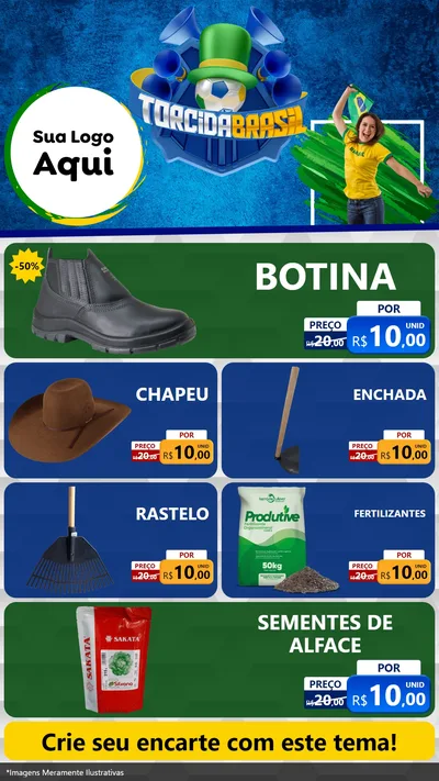 Modelo de TV para TV Vertical com o tema Torcida Brasil - Copa para Agropecuária