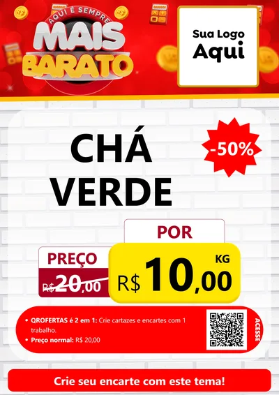 Modelo de Cartaz para Cartaz A4 Vertical com o tema Mais Barato para Produtos Naturais
