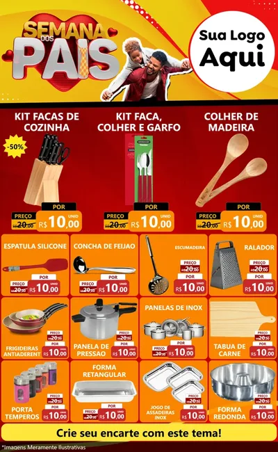 Modelo de Encarte para Encarte Grande com o tema Semana Dos Pais para Utilidades Domésticas