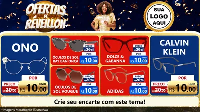 Modelo de TV para TV Horizontal com o tema Ofertas de Réveillon para Óticas