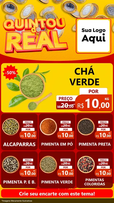 Modelo de Rede Social para Stories com o tema Quintou do Real para Produtos Naturais