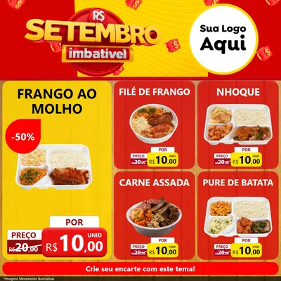 Modelo de Rede Social para Feed Facebook com o tema Setembro Imbatível para Restaurante