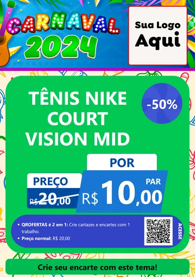 Modelo de Cartaz para Cartaz A4 Vertical com o tema Carnaval 2027 para Calçados