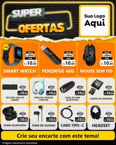 Modelo de Rede Social para Feed Instagram com o tema Super Ofertas para Informática