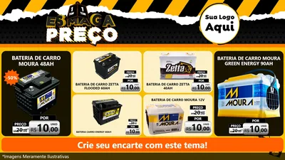 Modelo de TV para TV Horizontal com o tema Esmaga Preço para Baterias Elétricas