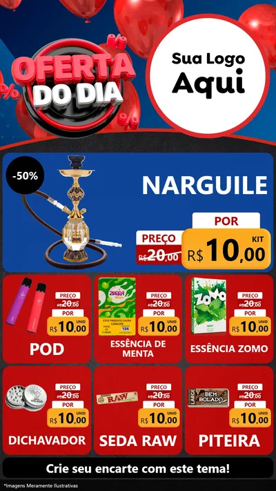 Modelo de Rede Social para Stories com o tema Oferta do Dia para Tabacaria