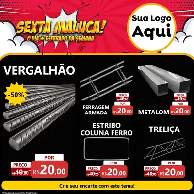 Modelo de Rede Social para Feed Facebook com o tema Sexta Maluca! para Ferragens