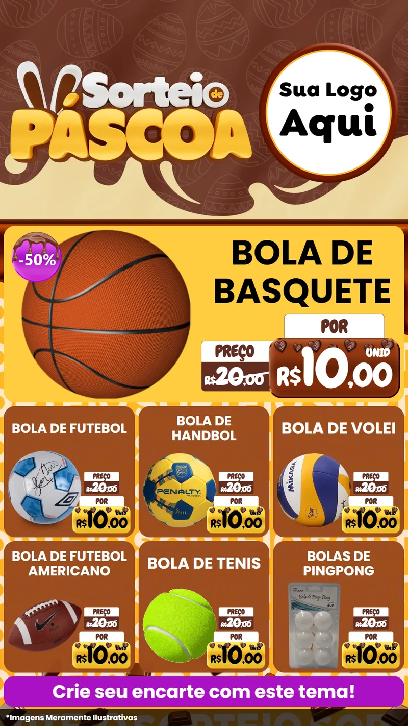 Modelo de Rede Social para Stories com o tema Sorteio de Páscoa para Artigos Esportivos