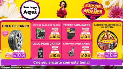 Modelo de TV para TV Horizontal com o tema Especial Dia da Mulher para Auto peças